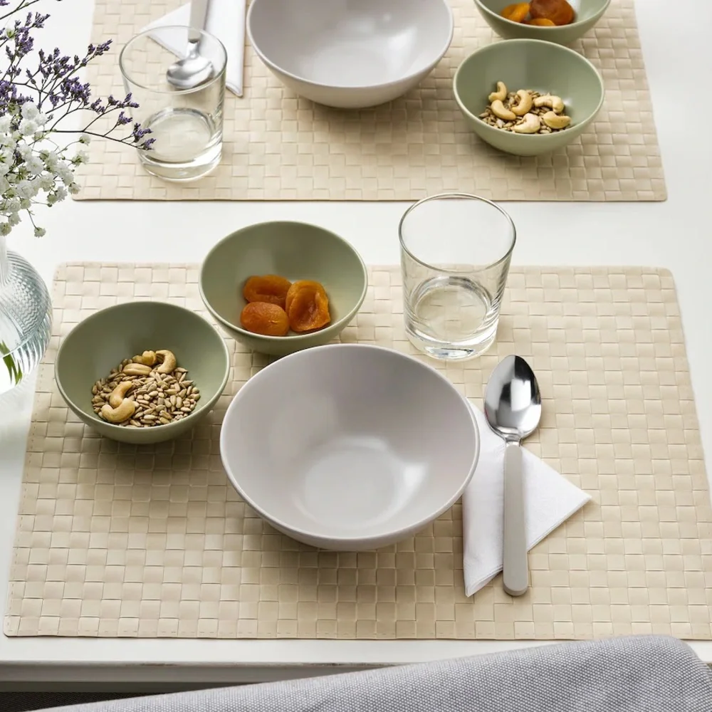 FÄRGKLAR Bowls, matte light gray, 6 ½ 